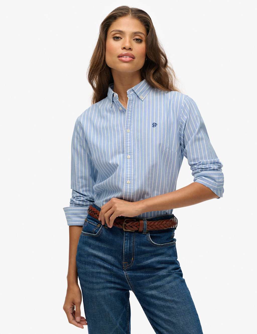 Superdry & Co Women's Pure Cotton Striped Shirt - 16 - Blue Mix - Available at M&S