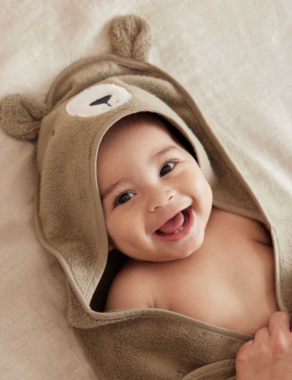 Pure Cotton Bear Hooded Baby Towel
