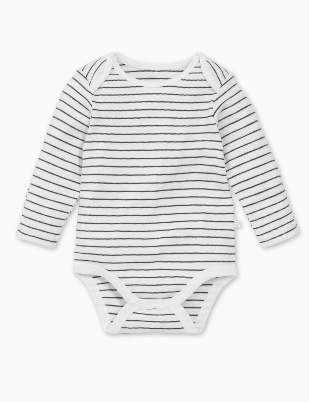 MORI Cotton Blend Striped Bodysuit (0-24 Mths) Grey Mix