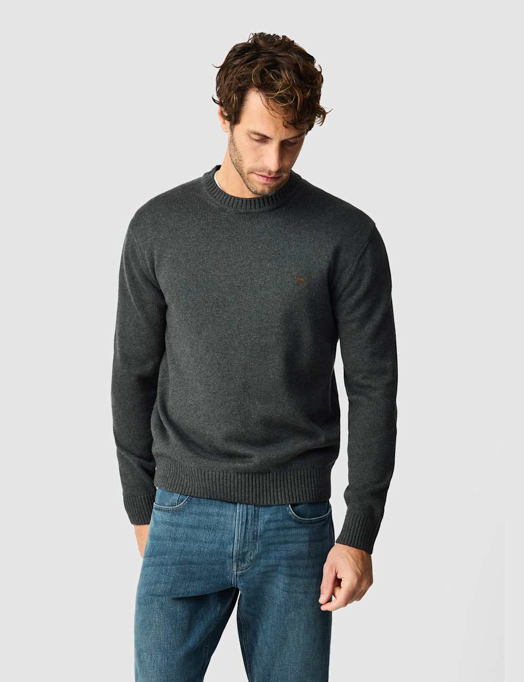 Rodd & Gunn Men's Gunn Pure Cotton Crew Neck Jumper - 2XL - Charcoal - Available at M&S