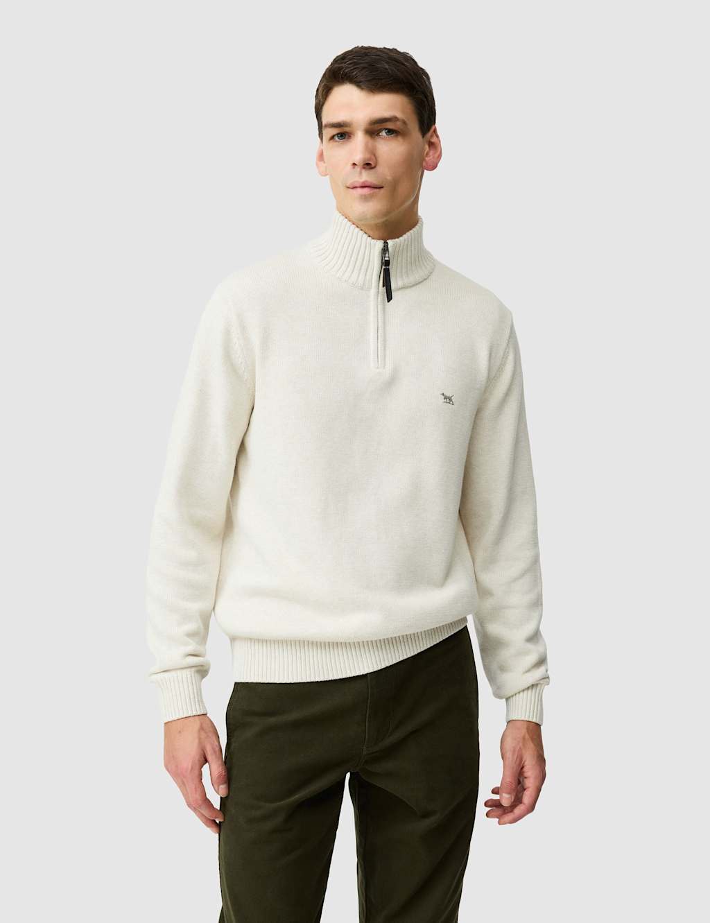 Rodd & Gunn Men's Merrick Bay Pure Cotton Half Zip Jumper - XL - Oatmeal - Available at M&S