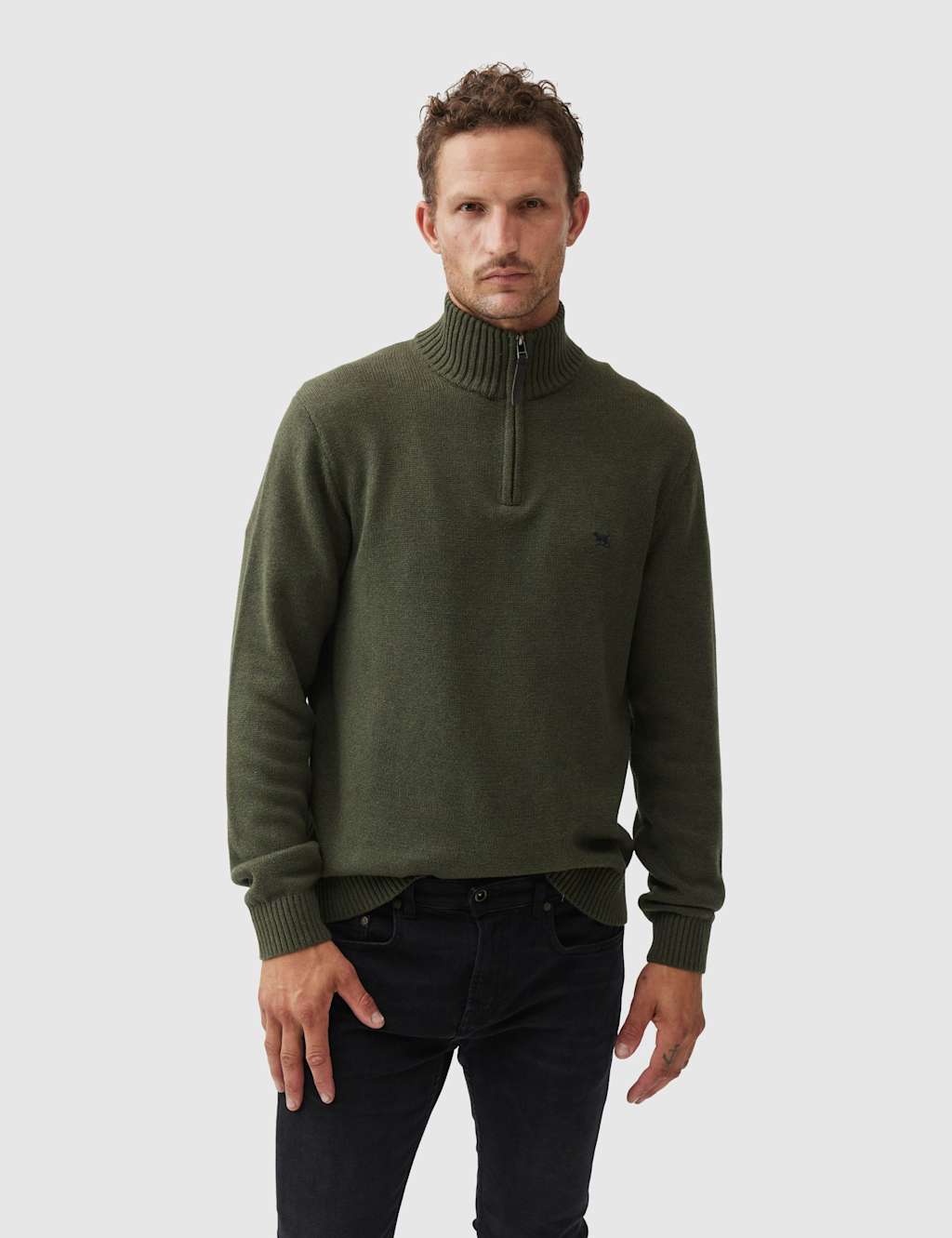 Rodd & Gunn Men's Merrick Bay Pure Cotton Half Zip Jumper - M - Jade - Available at M&S