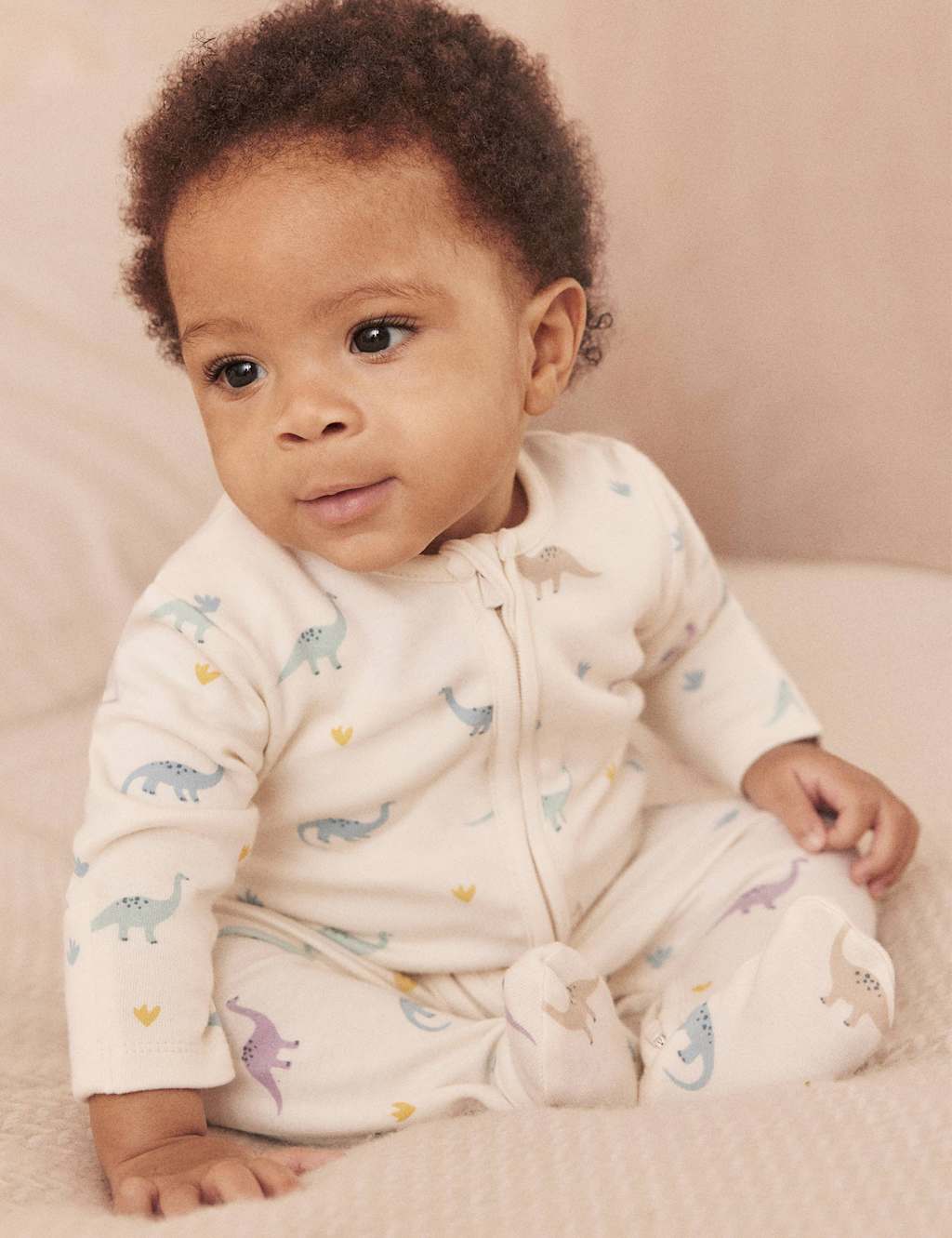 Cotton Blend Dinosaur Zip Sleepsuit (7lbs-24 Mths)