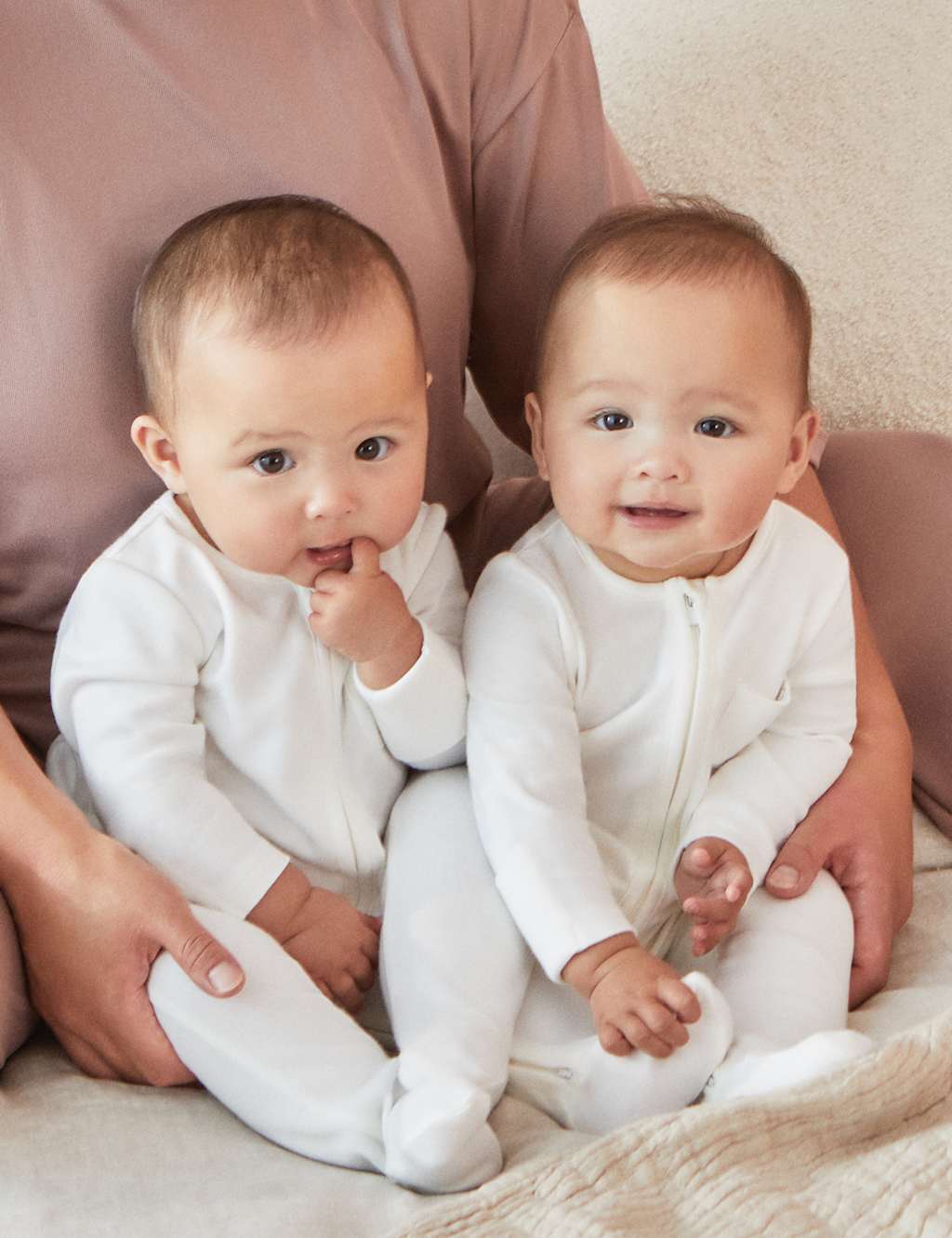 3pk Cotton Blend Sleepsuits (7lbs-24 Mths)