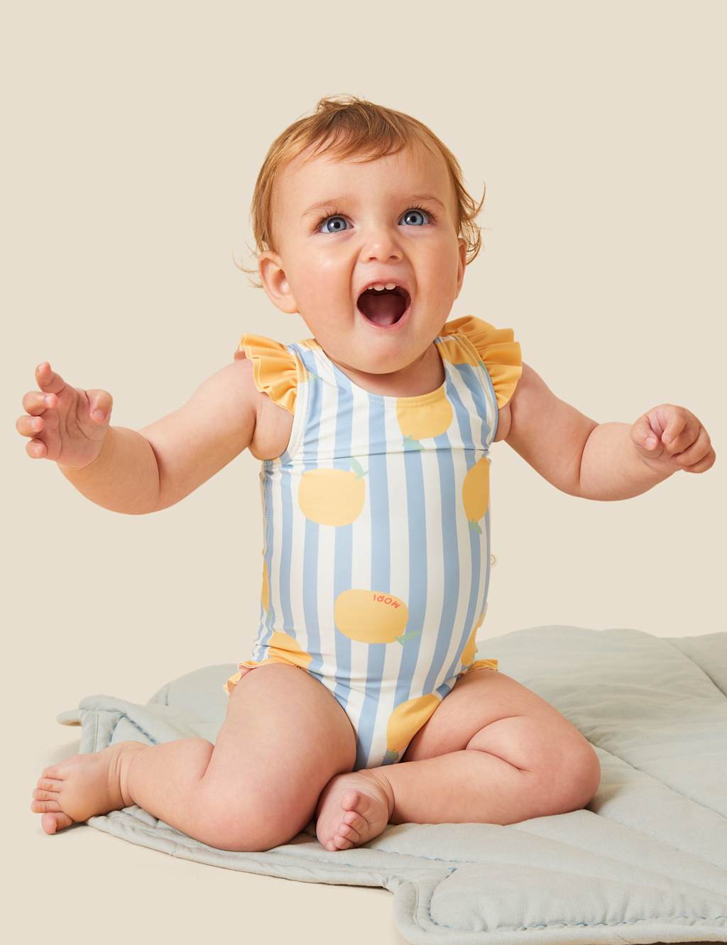 Lemon Striped Swimsuit (0-5 Yrs)