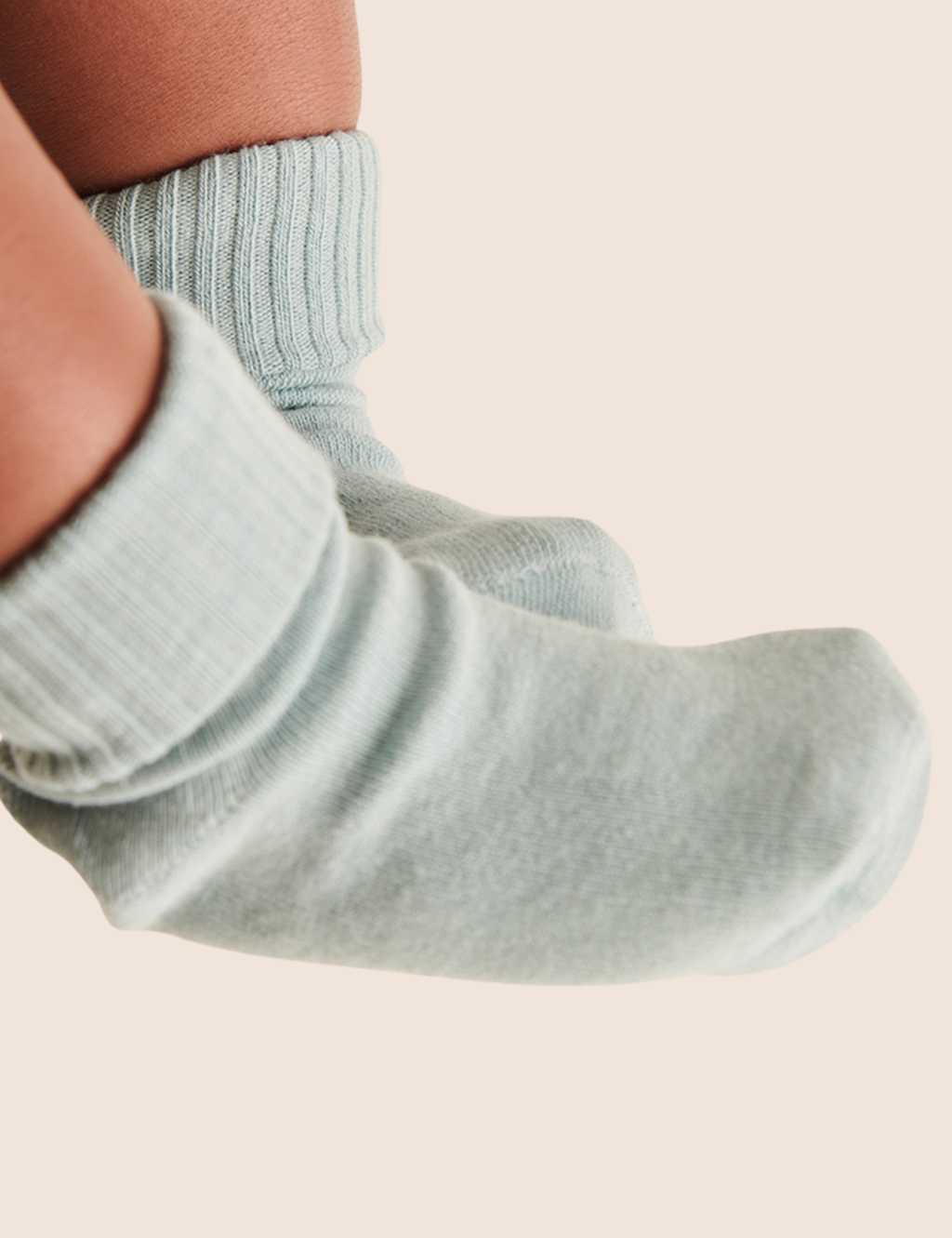 5pk Cotton Rich Ribbed Baby Socks (0-2 Yrs)