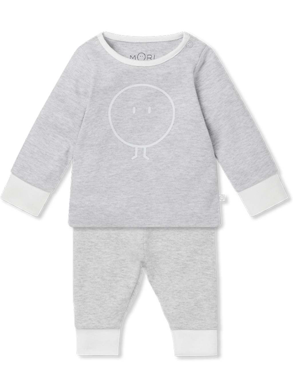 MORI Cotton Blend Striped Pyjamas (6 Mths-6 Yrs) Grey Mix