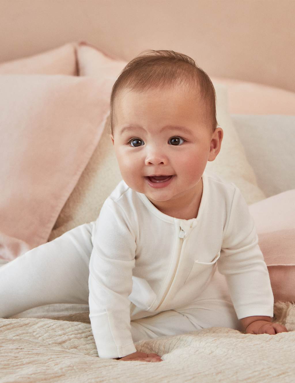Cotton Blend Zip Sleepsuit (7lbs-24 Mnths)