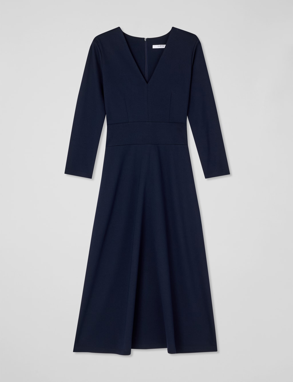 Jersey V-Neck Midi Skater Dress