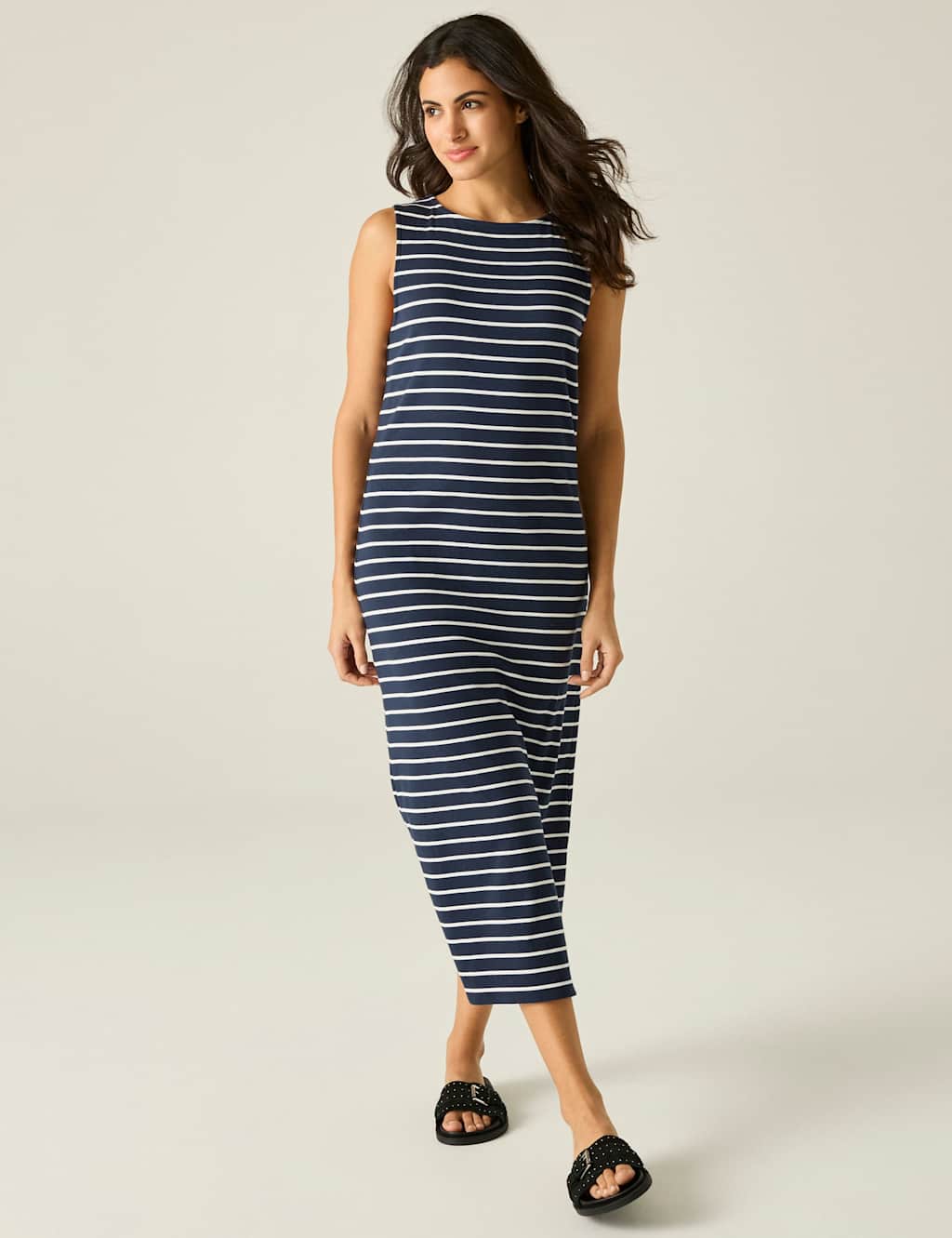 Regatta Women's Amorie Cotton Rich Striped Midi Dress - 18 - Blue Mix - Available at M&S