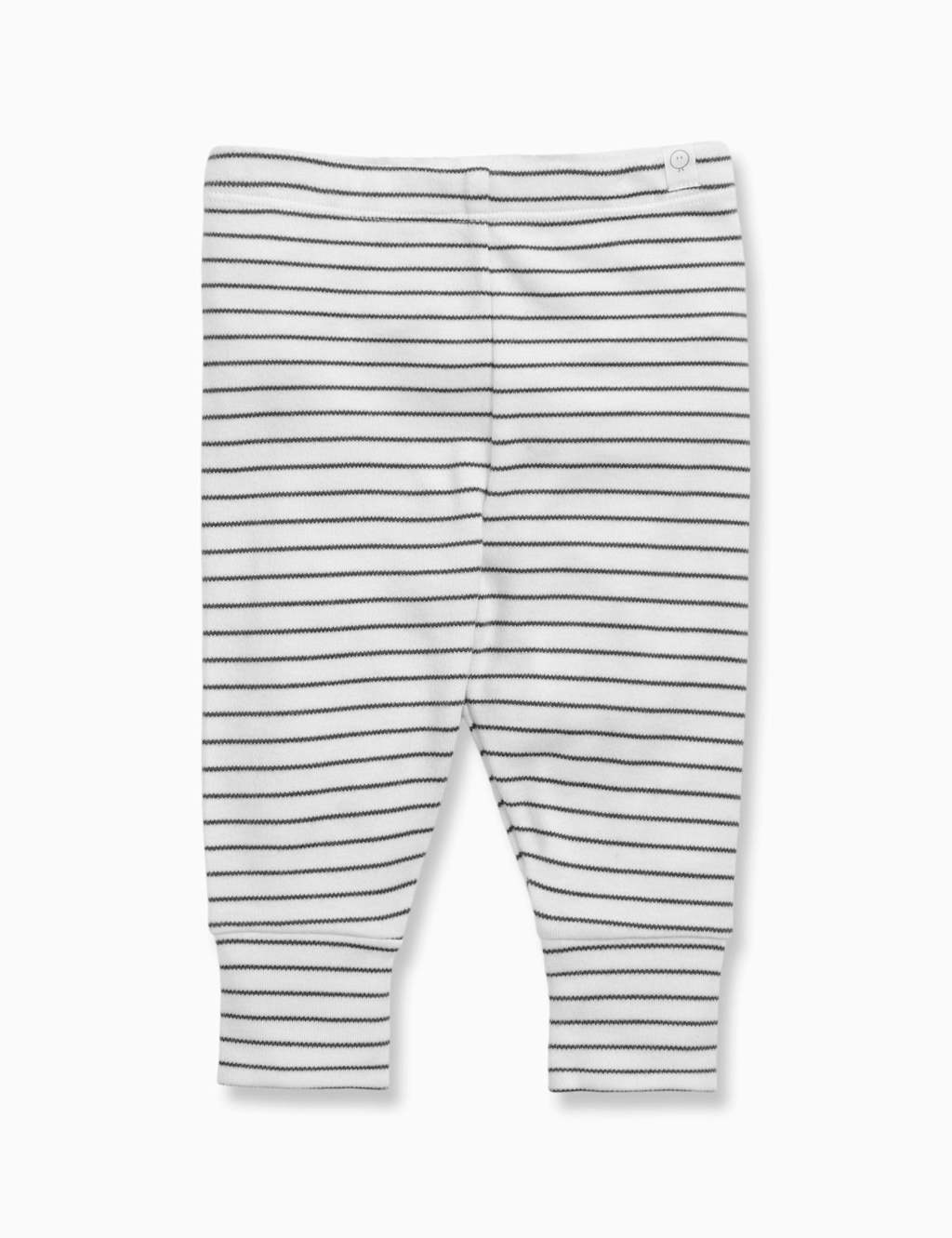 MORI Cotton Blend Cuffed Leggings (0-3 Yrs) Grey Mix