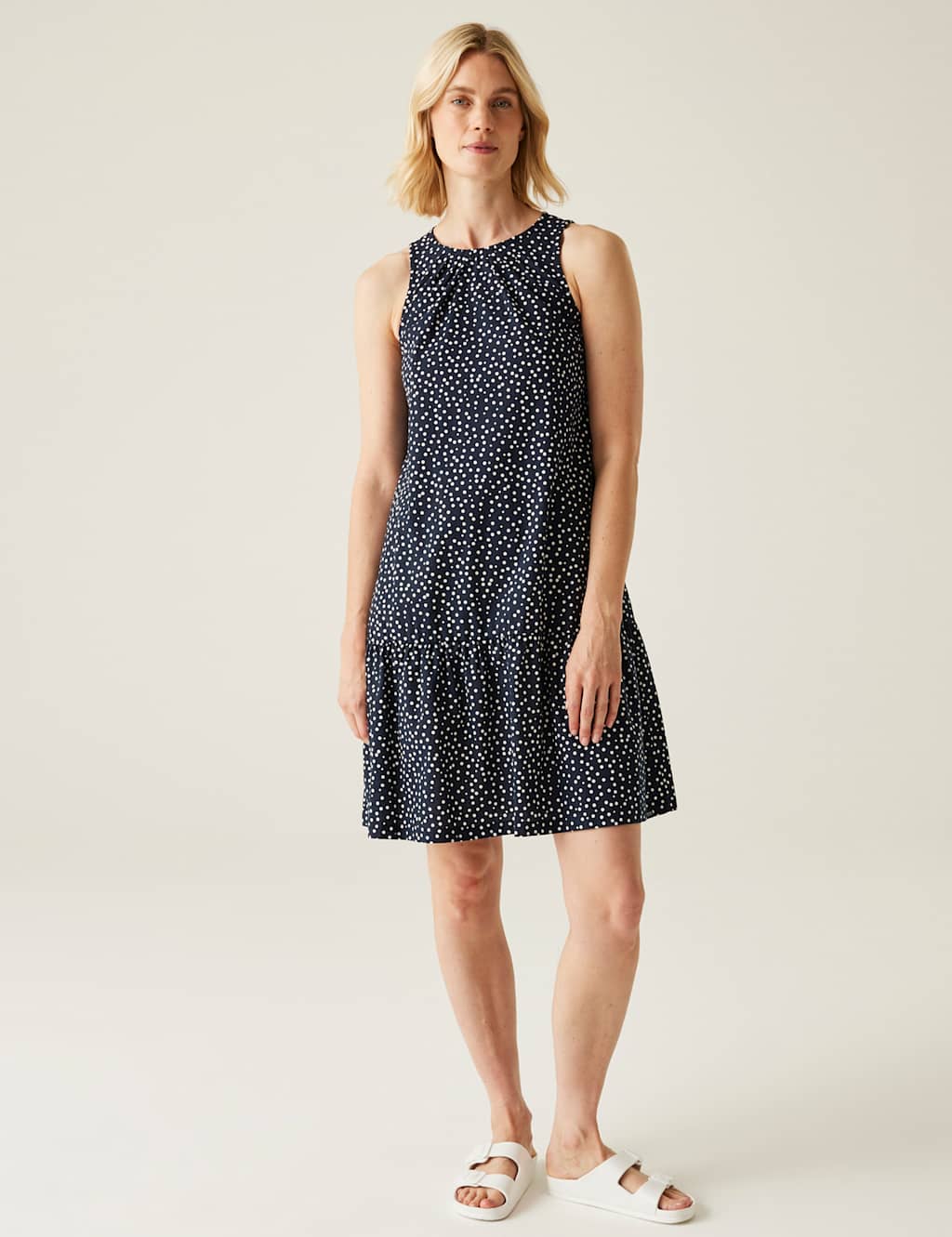 Trisa Pure Cotton Polka Dot Swing Dress