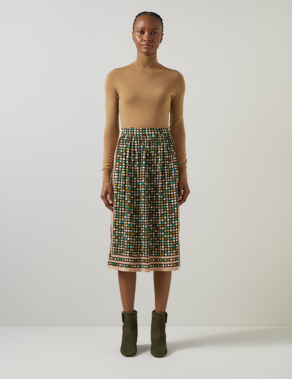 Pure Merino Wool Roll Neck Knitted Top