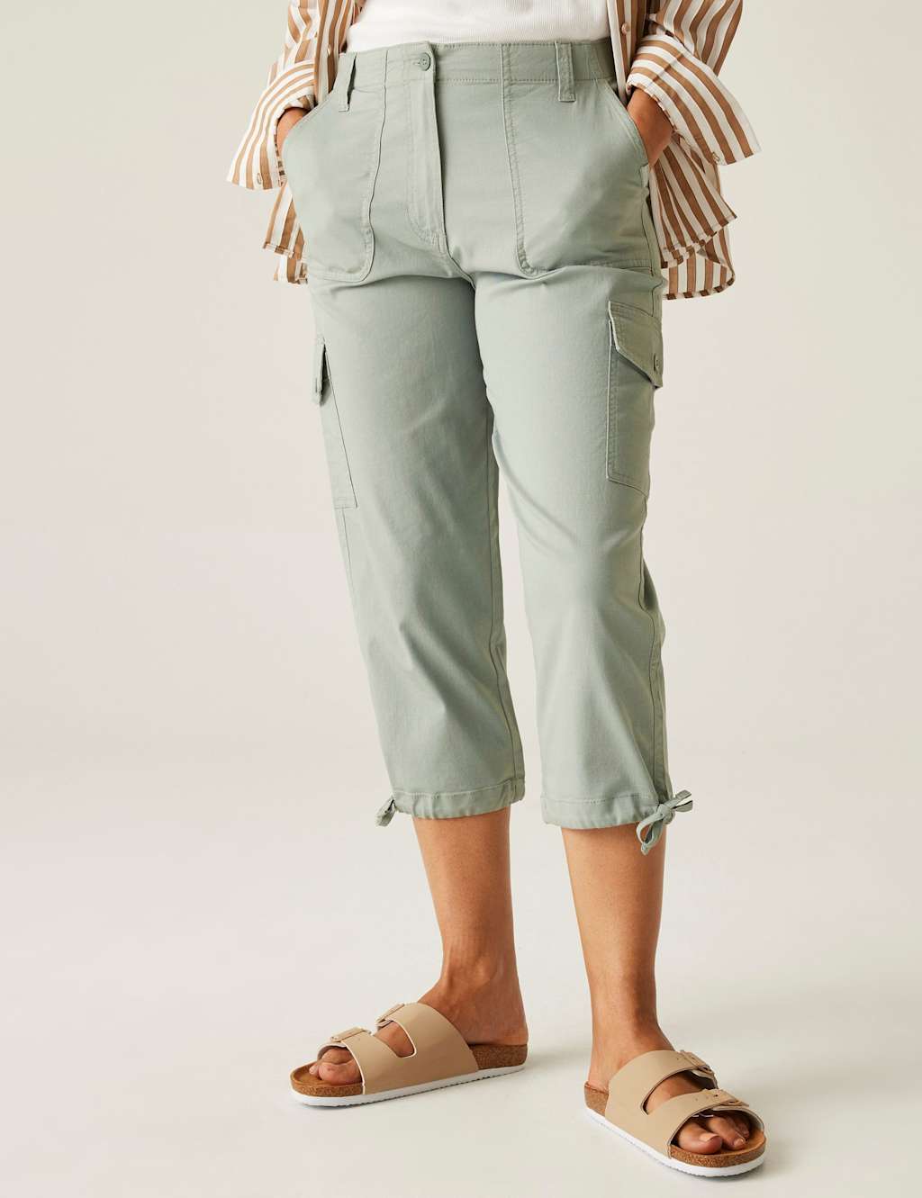 Shorebella Capri Cotton Blend Cargo Trousers