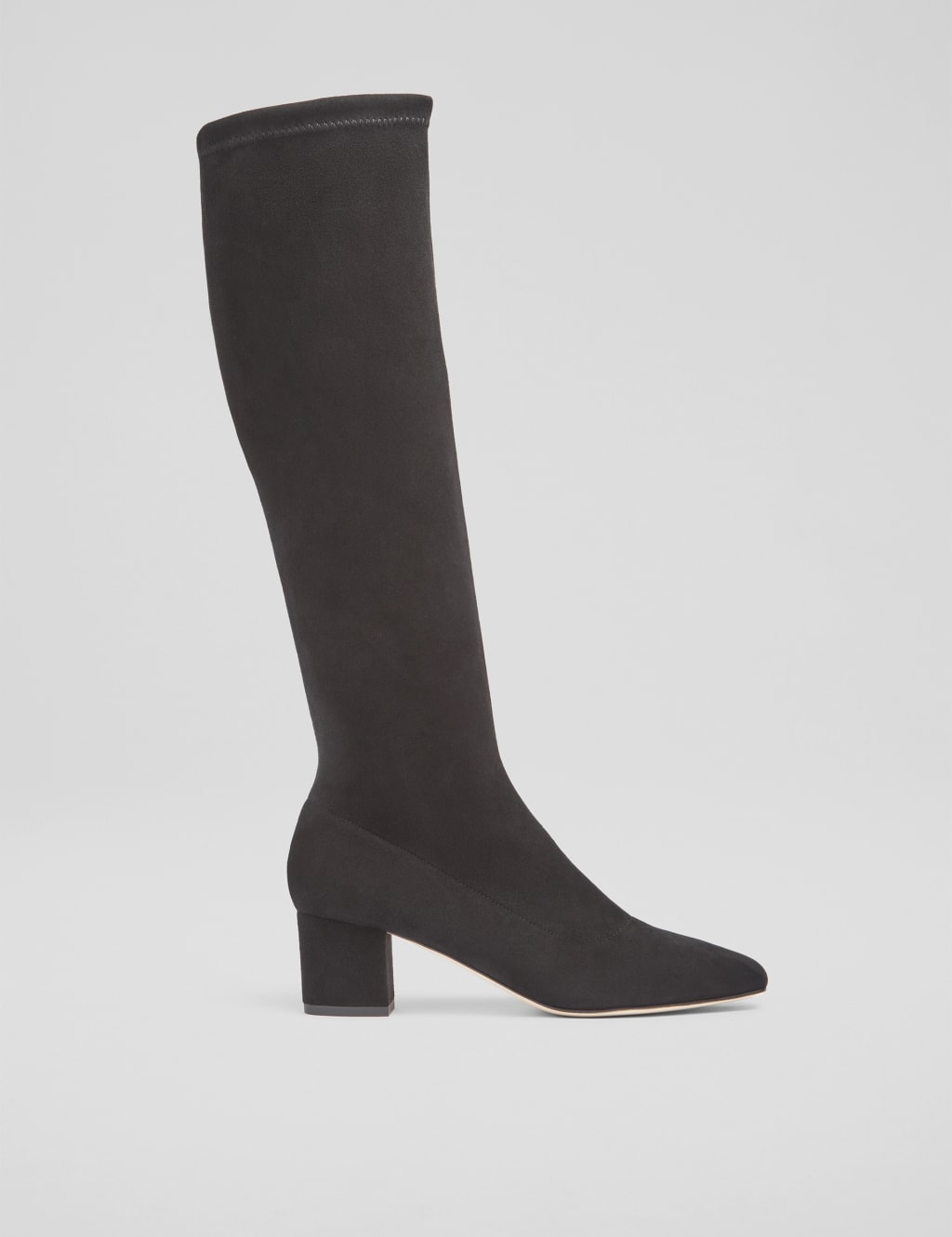 Suede Block Heel Knee High Boots