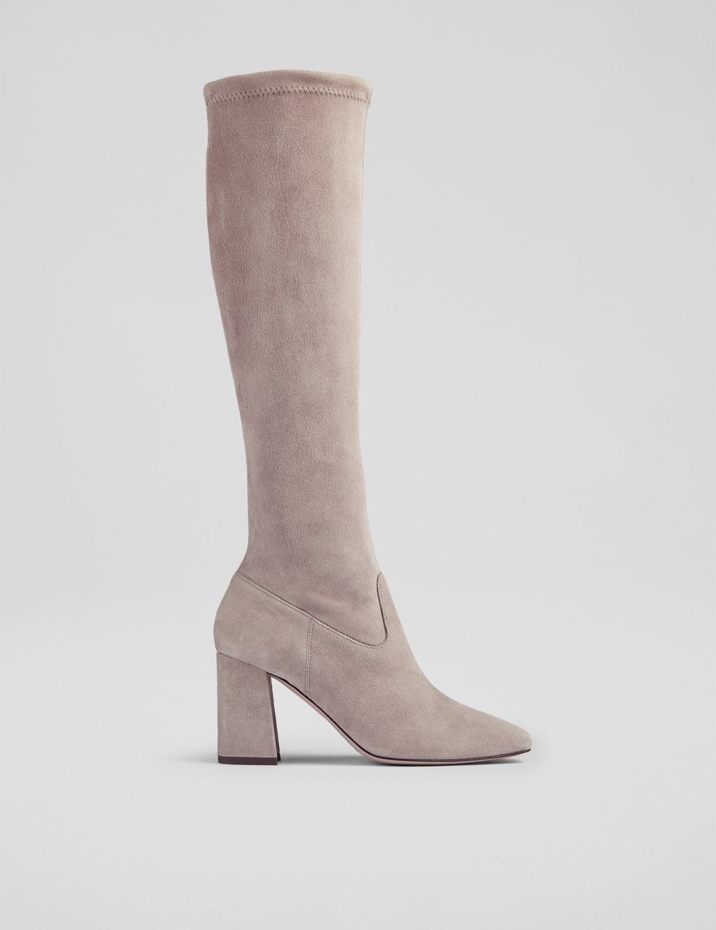 Suede Block Heel Knee High Boots