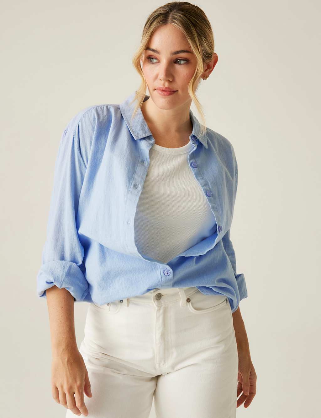 Primevere II Cotton Rich Shirt with Linen