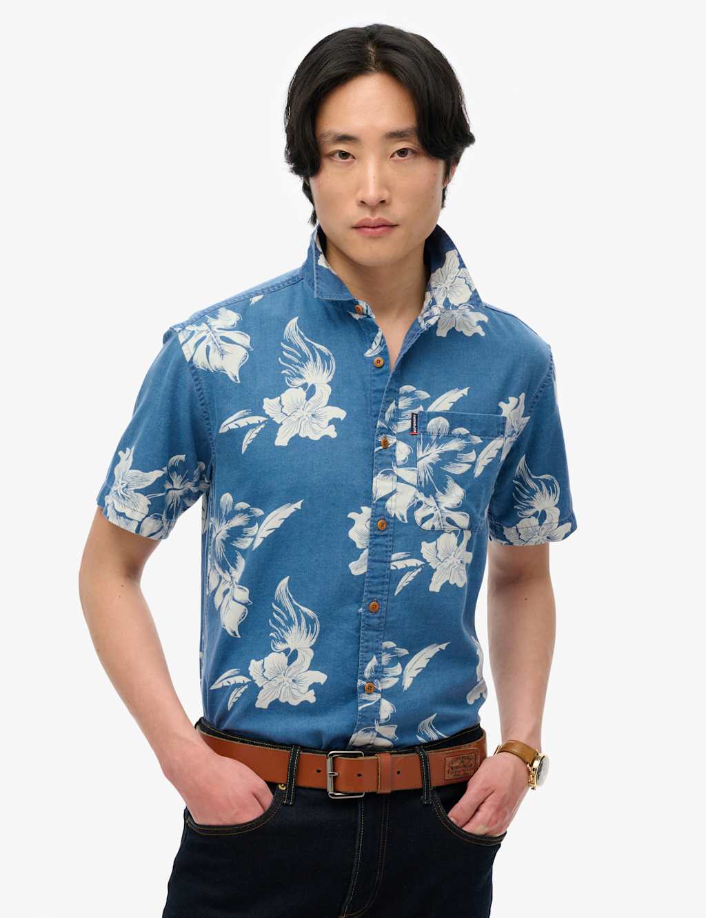 Relaxed Fit Pure Cotton Hawaiian Shirt