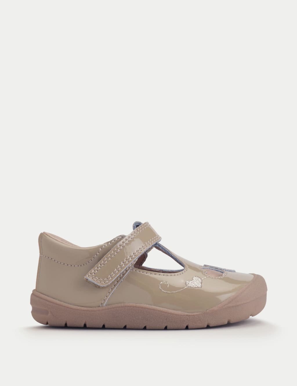 Kids' Leather Heart Riptape Shoes (3 Small - 6.5 Small)
