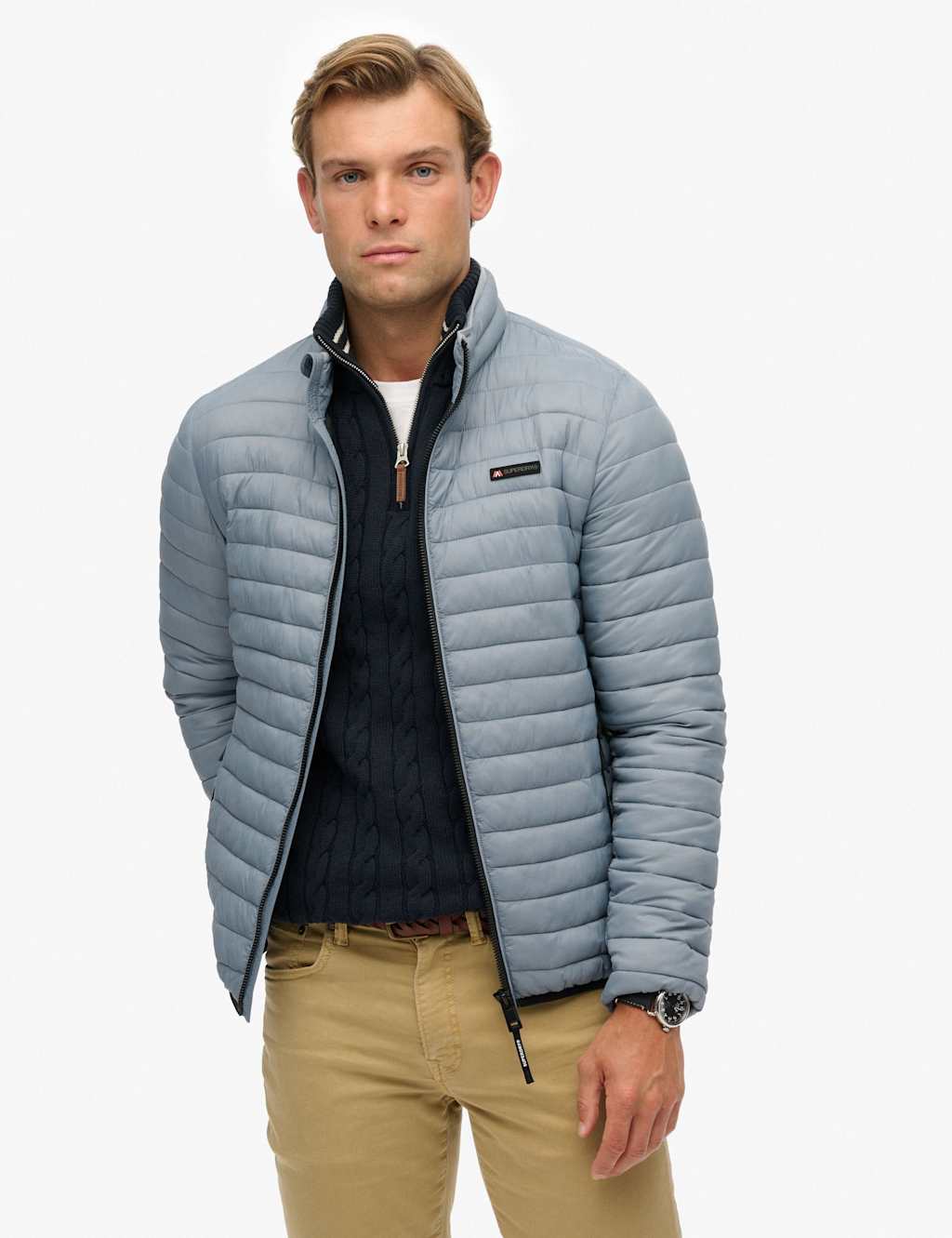 Superdry & Co Men's Padded Puffer Jacket - S - Blue - Available at M&S