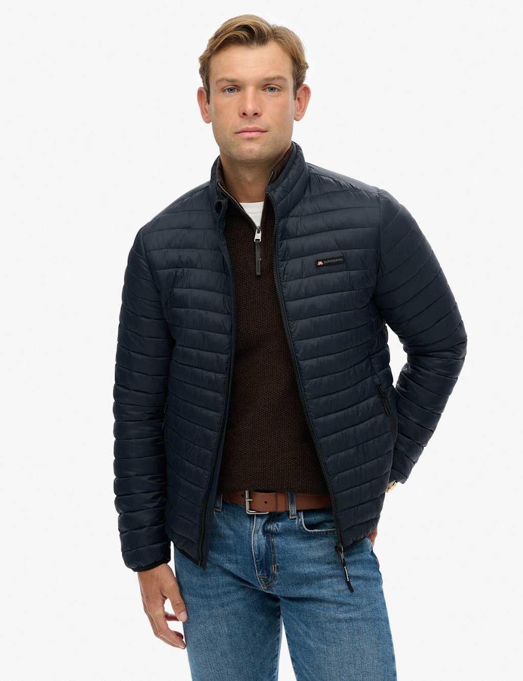 Superdry & Co Men's Padded Puffer Jacket - S - Navy - Available at M&S