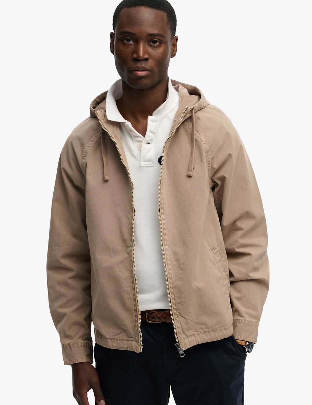 Superdry & Co Men's Pure Cotton Hooded Jacket - M - Cream - Available at M&S