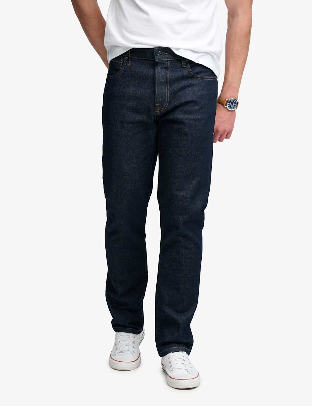 Superdry & Co Men's Slim Straight Fit 5 Pocket Jeans - 32/32in - Dark Blue - Available at M&S