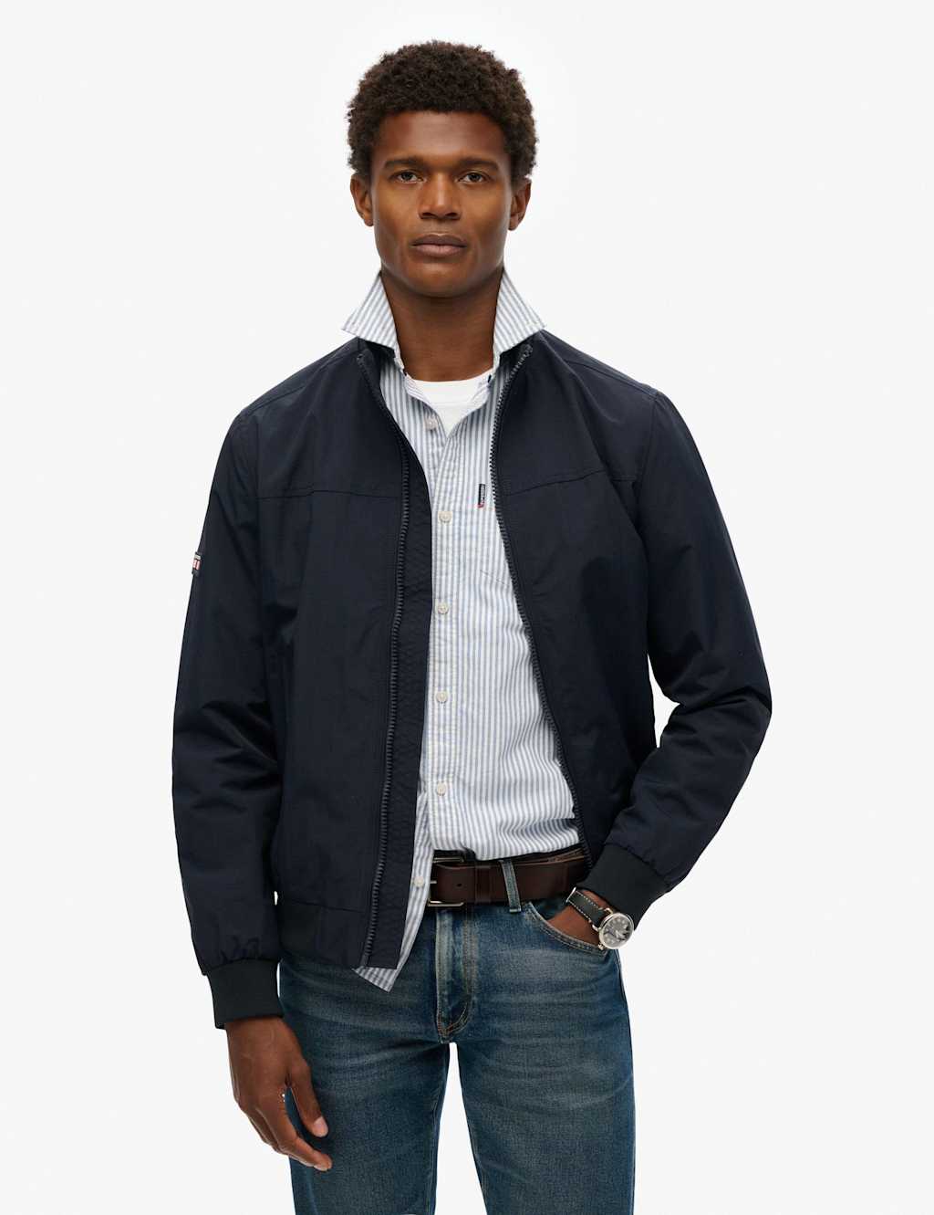 Superdry & Co Men's Double Collar Harrington Jacket - M - Navy - Available at M&S