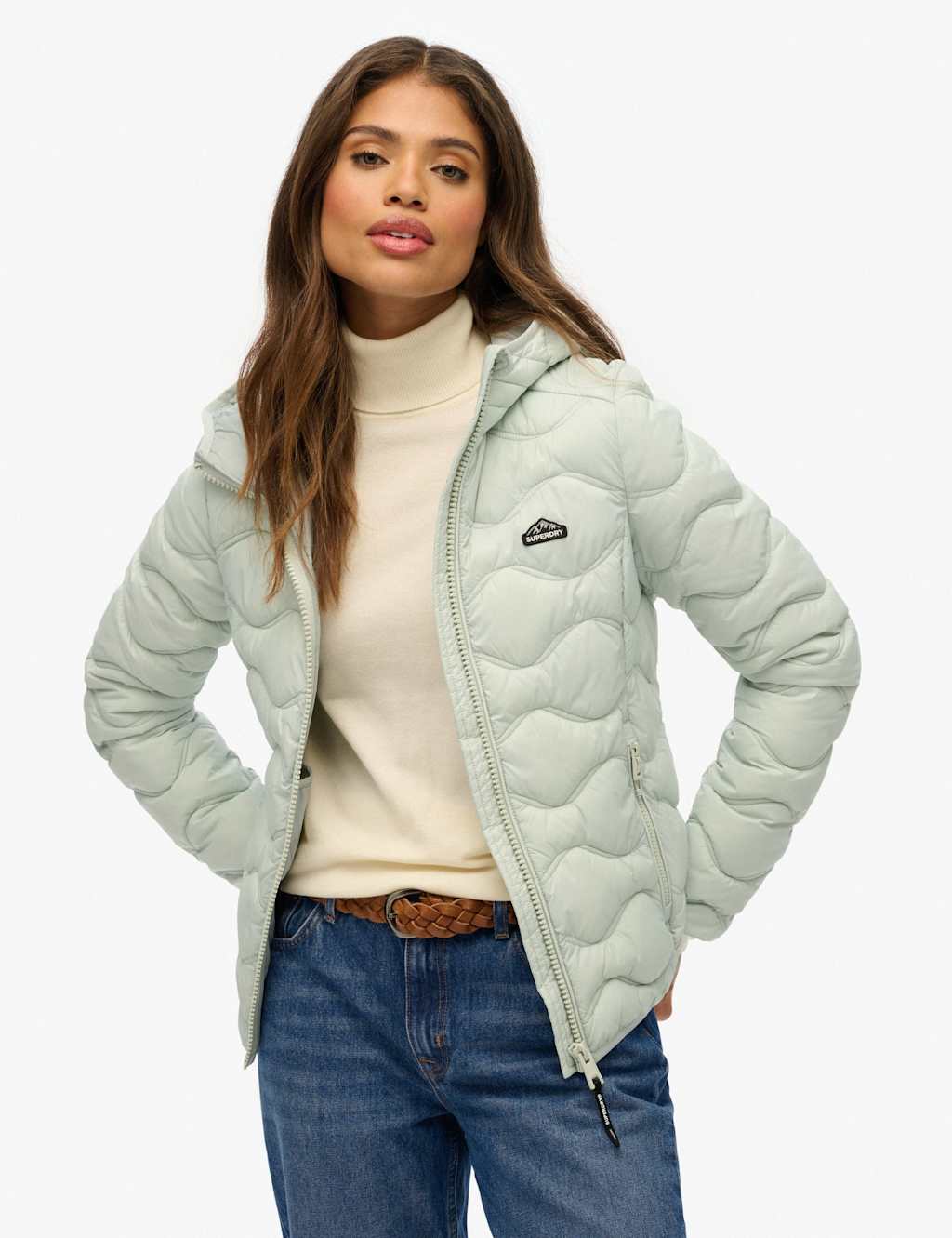 Superdry & Co Women's Lightweight Hooded Quilted Puffer Jacket - 8 - Light Grey - Available at M&S