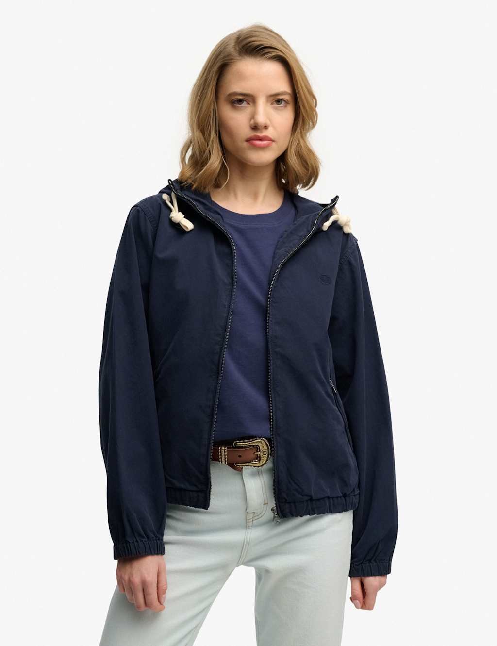 Superdry & Co Women's Pure Cotton Twill Hooded Utility Jacket - 14 - Navy - Available at M&S