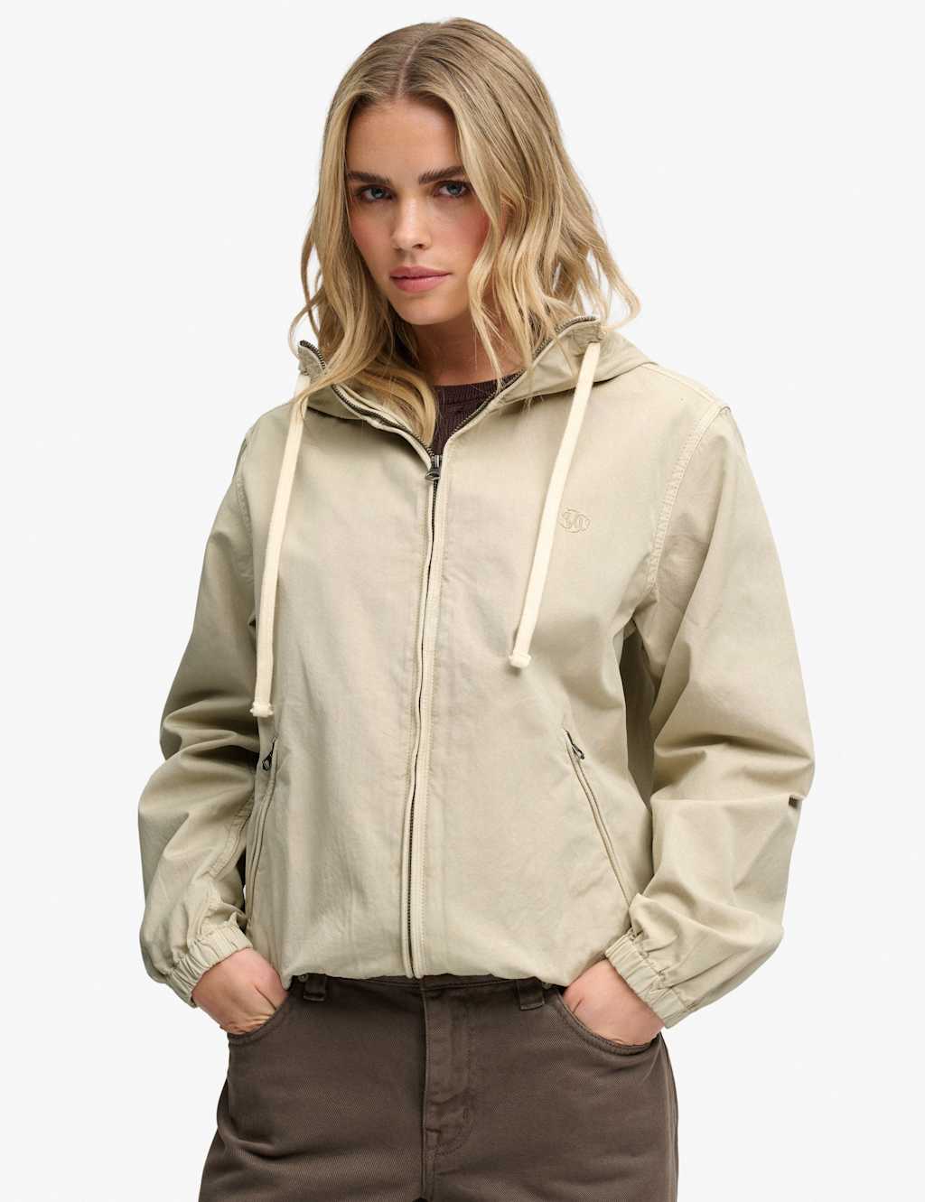 Superdry & Co Women's Pure Cotton Twill Hooded Utility Jacket - 10 - Beige - Available at M&S