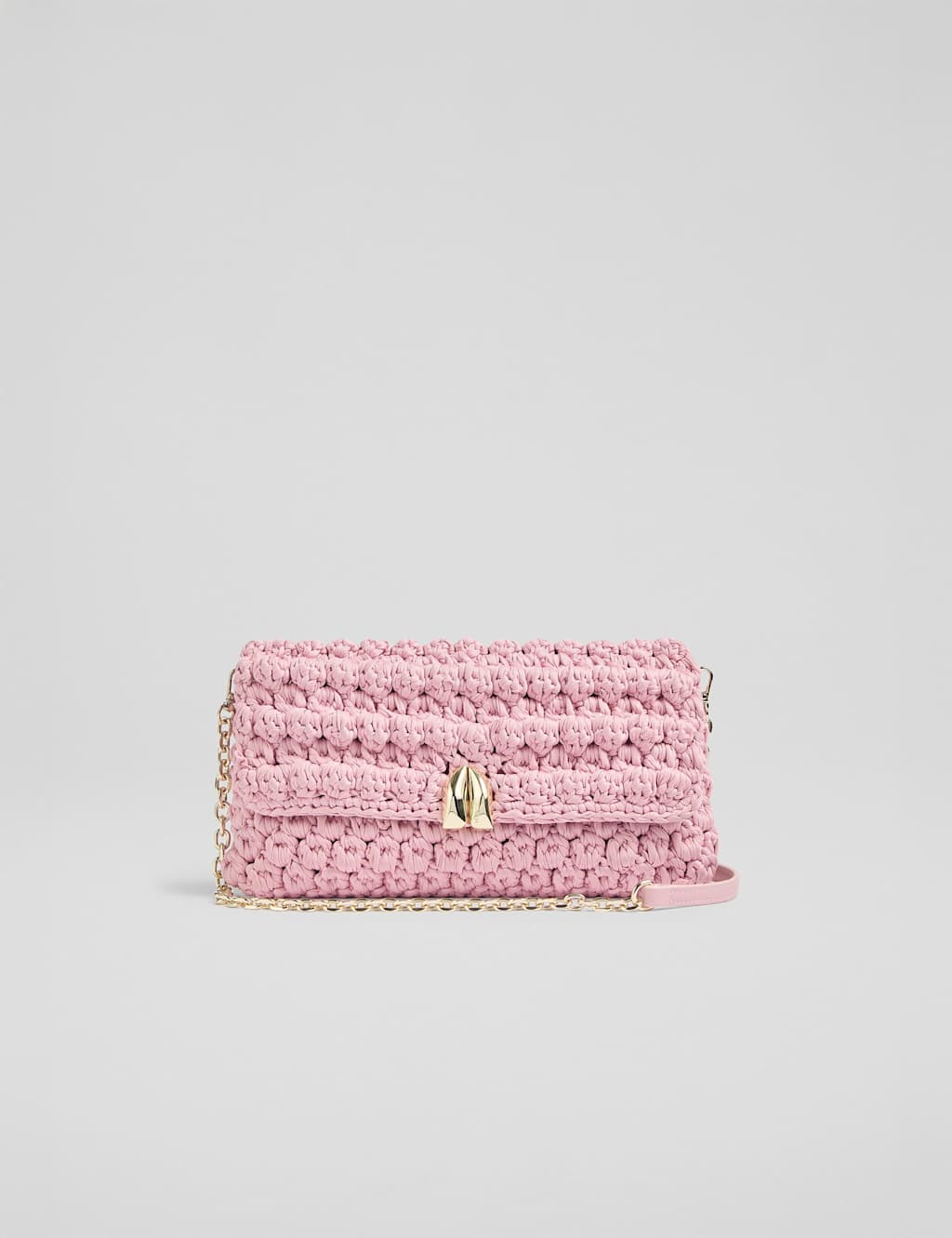 Crochet Woven Chain Strap Clutch Bag