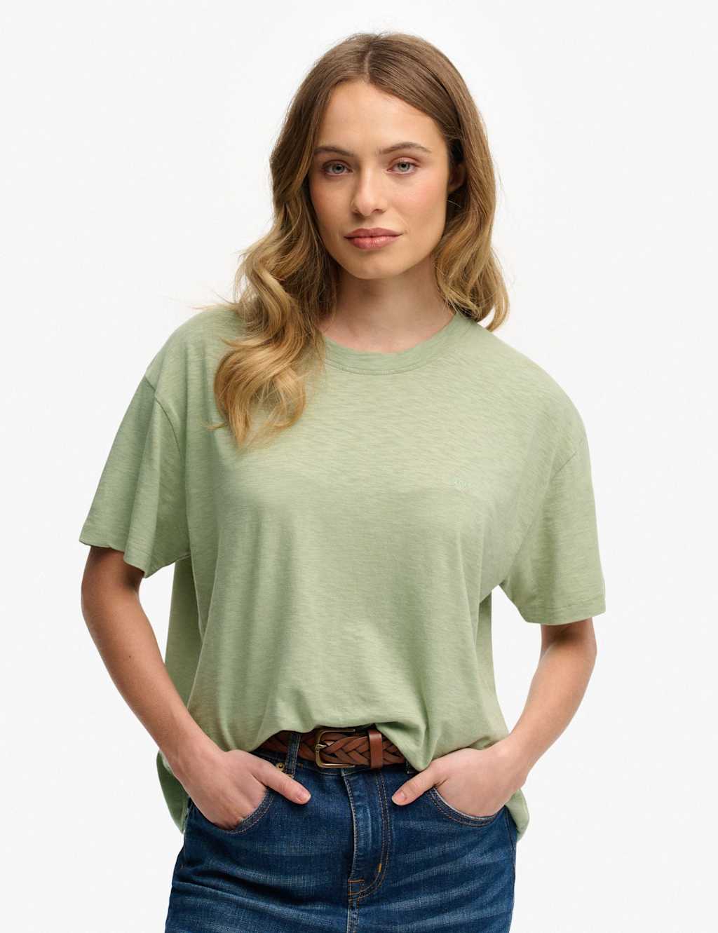Superdry & Co Women's Cotton Rich Relaxed T-Shirt - 12 - Green - Available at M&S