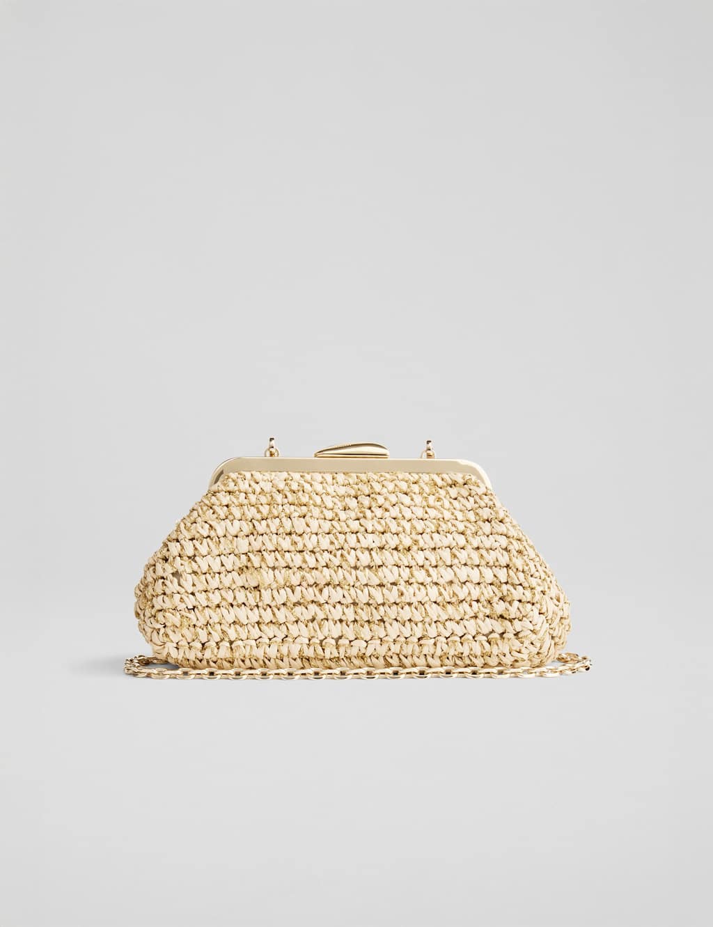 Woven Chain Strap Clutch Bag