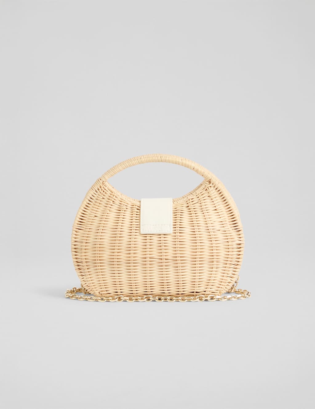 Rattan Box Chain Strap Grab Bag