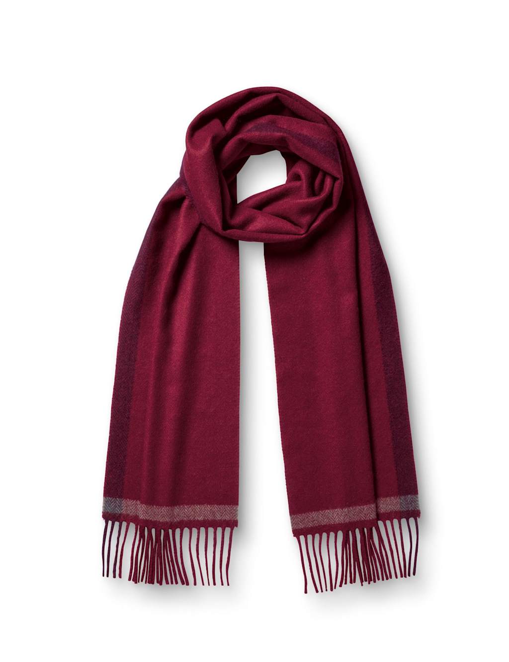 Charles Tyrwhitt Men's Pure Cashmere Herringbone Scarf - Red Mix - Available at M&S