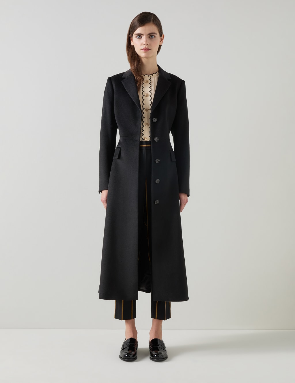 Pure Wool Belted Longline Coat
