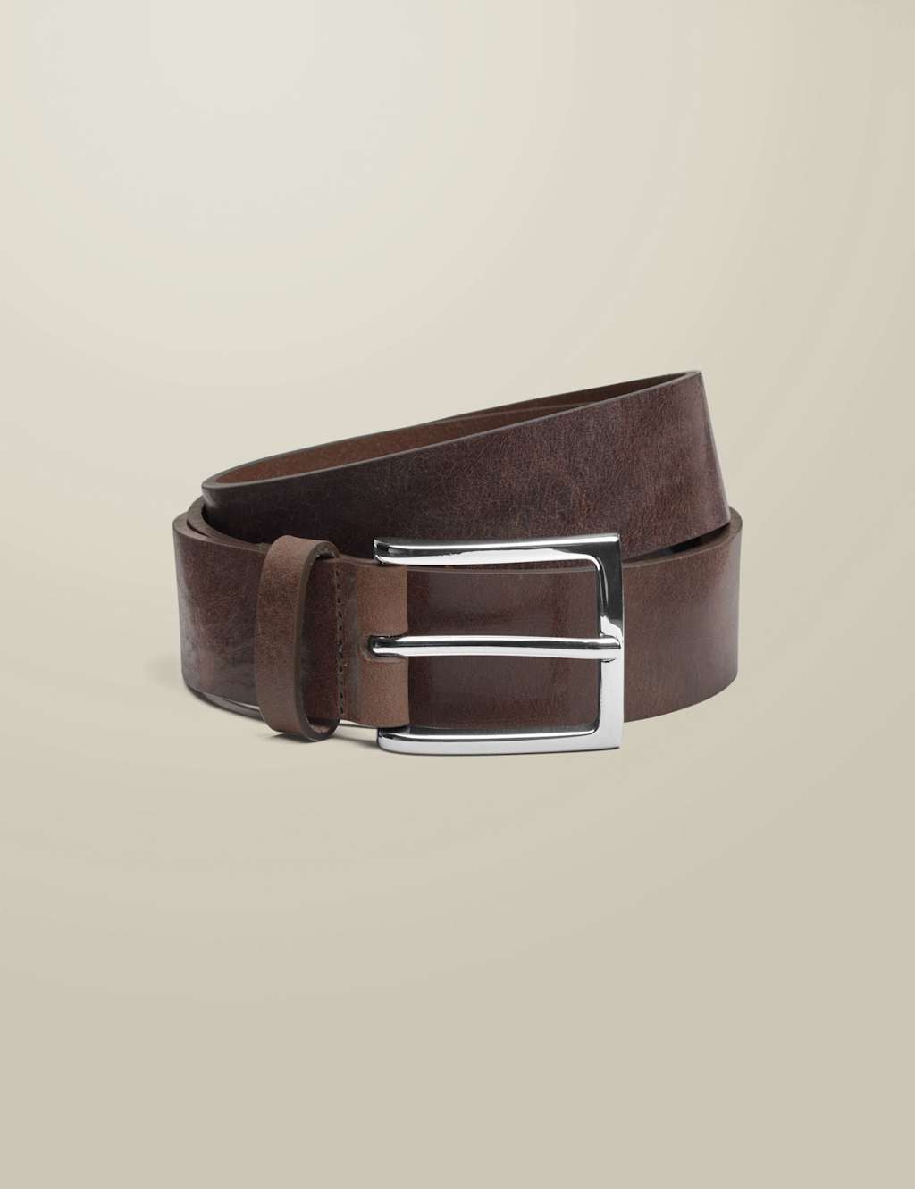 Charles Tyrwhitt Men's Leather Chino Belt - 36 - Brown - Available at M&S