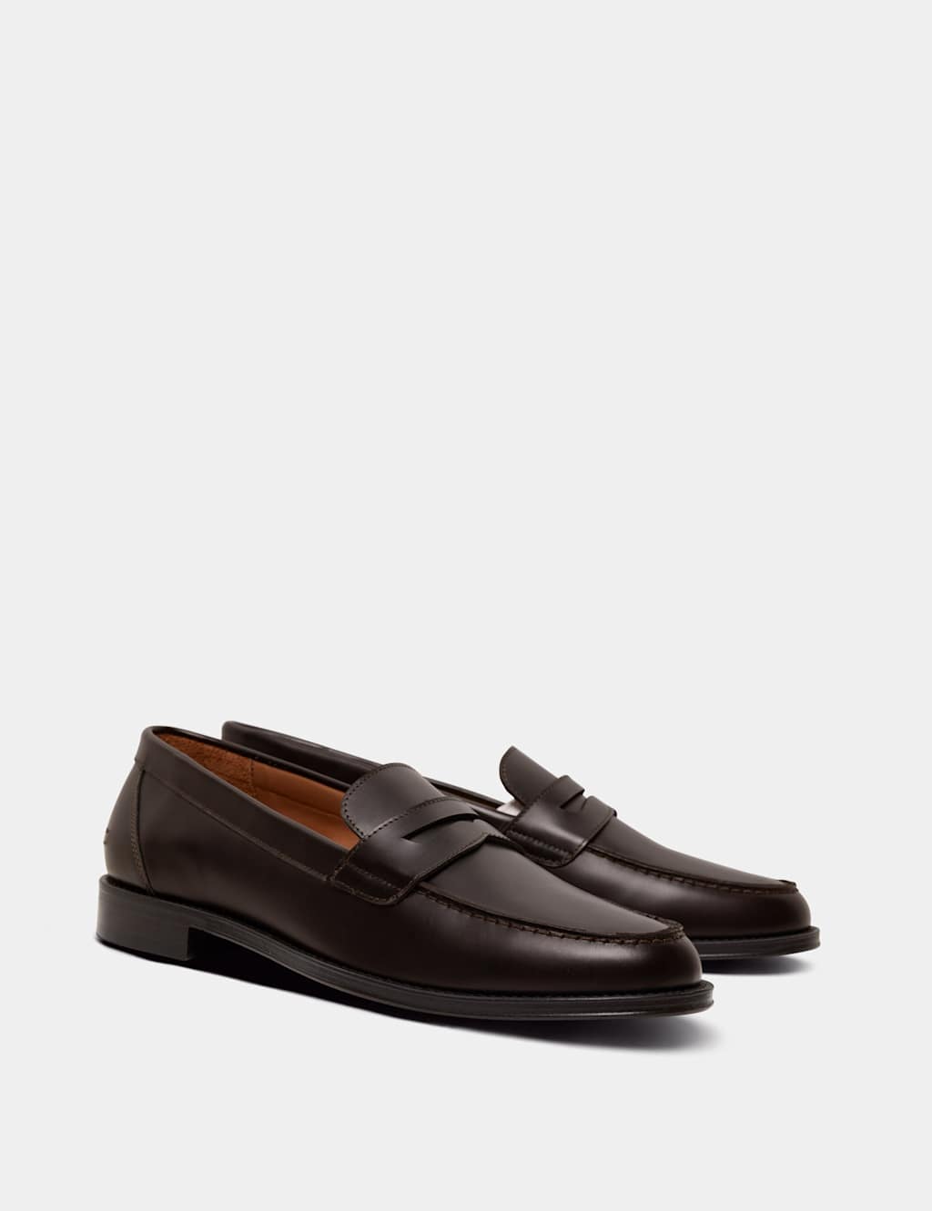 Hawes & Curtis Men's Leather Penny Loafers - 10 - Chocolate - Available at M&S