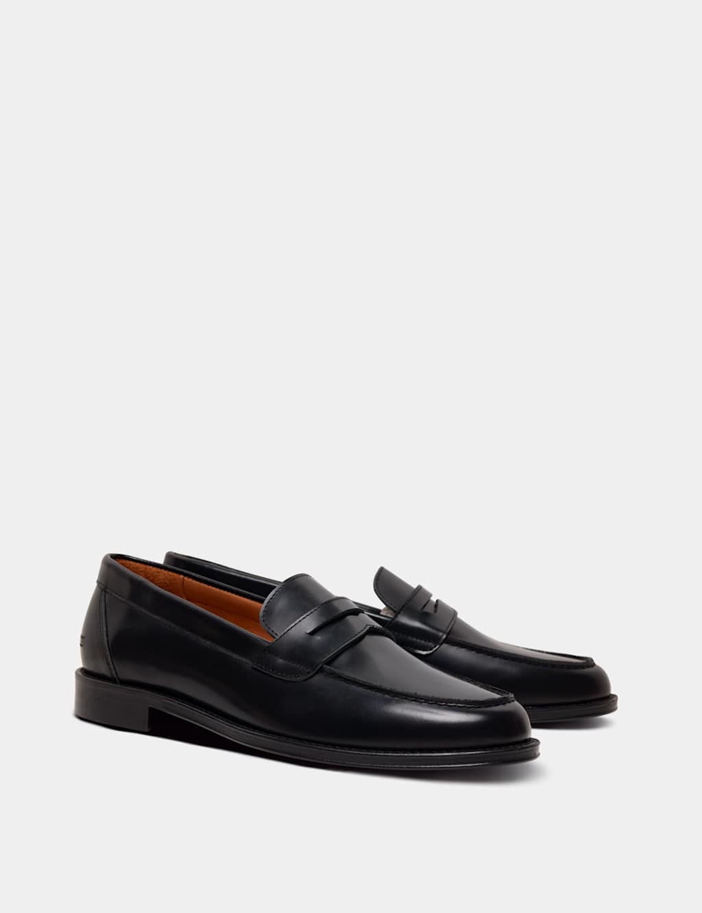 Hawes & Curtis Men's Leather Penny Loafers - 8 - Black - Available at M&S