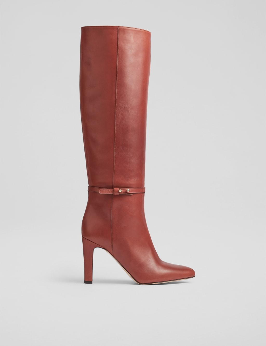 Leather Stiletto Heel Knee High Boots