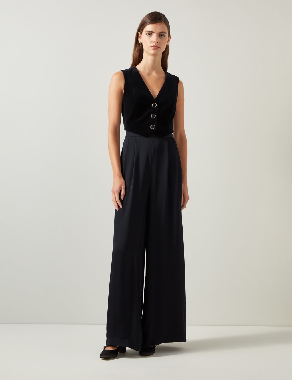 Waistcoat Culotte Sleeveless Jumpsuit