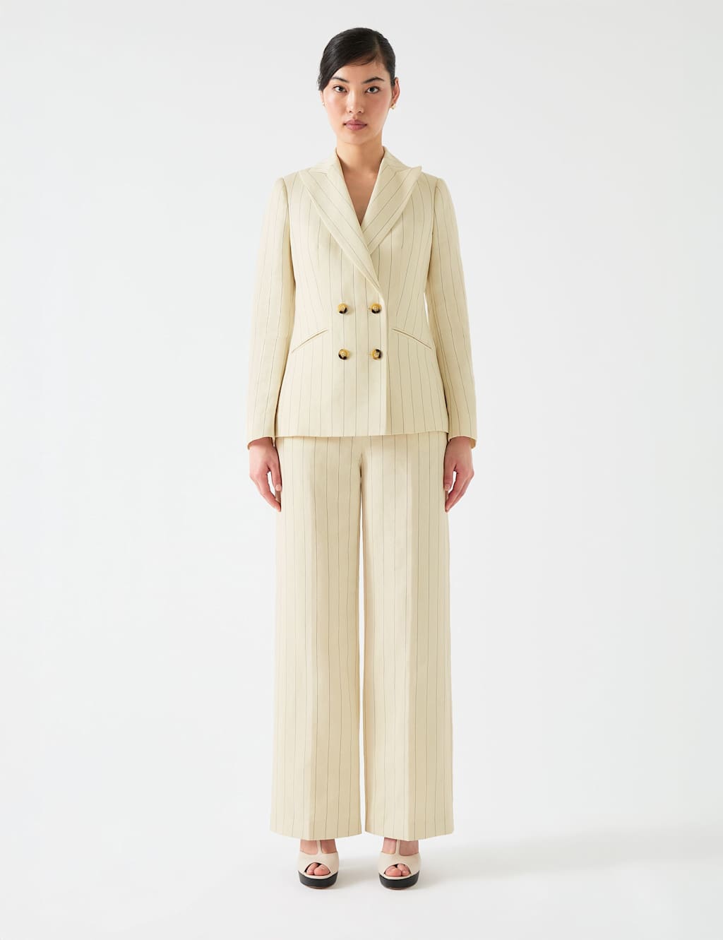 Striped Straight Leg Trousers