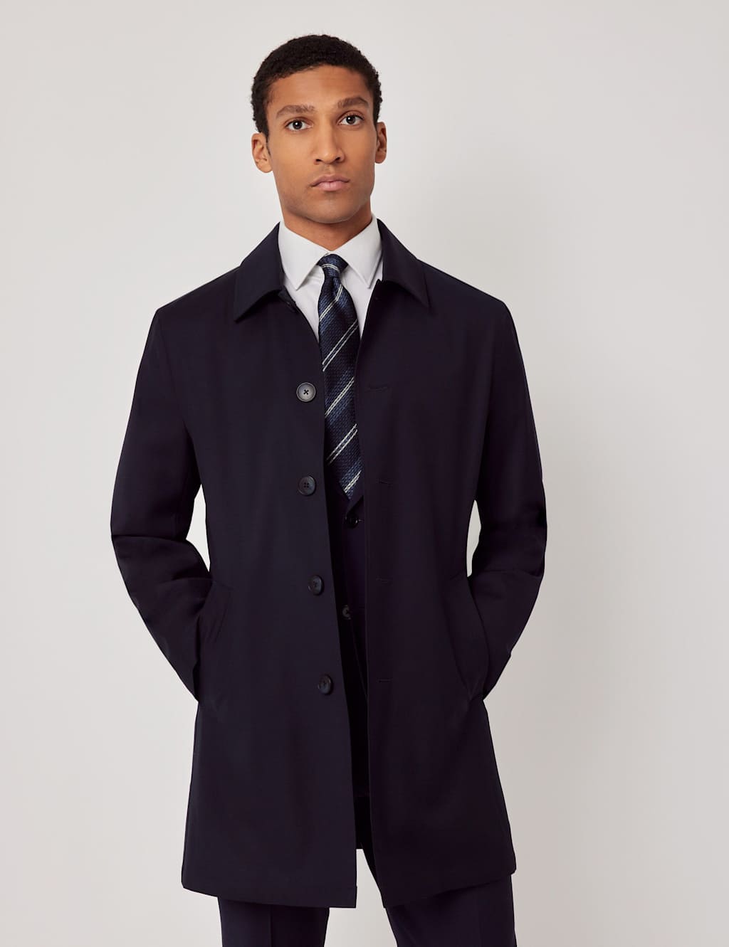 Hawes & Curtis Pure Wool Mac Navy