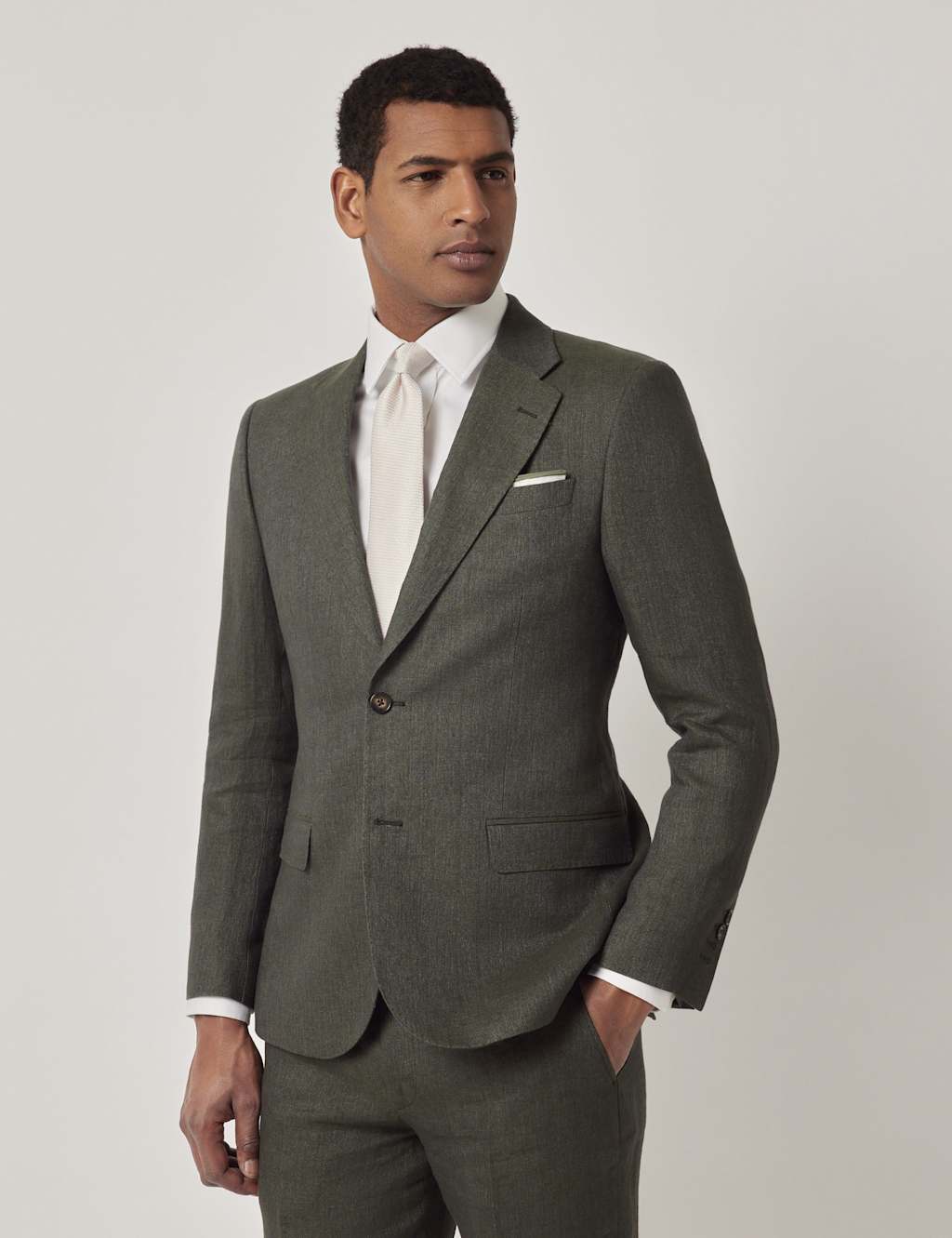 Tailored Fit Pure Italian Linen Suit Jacket