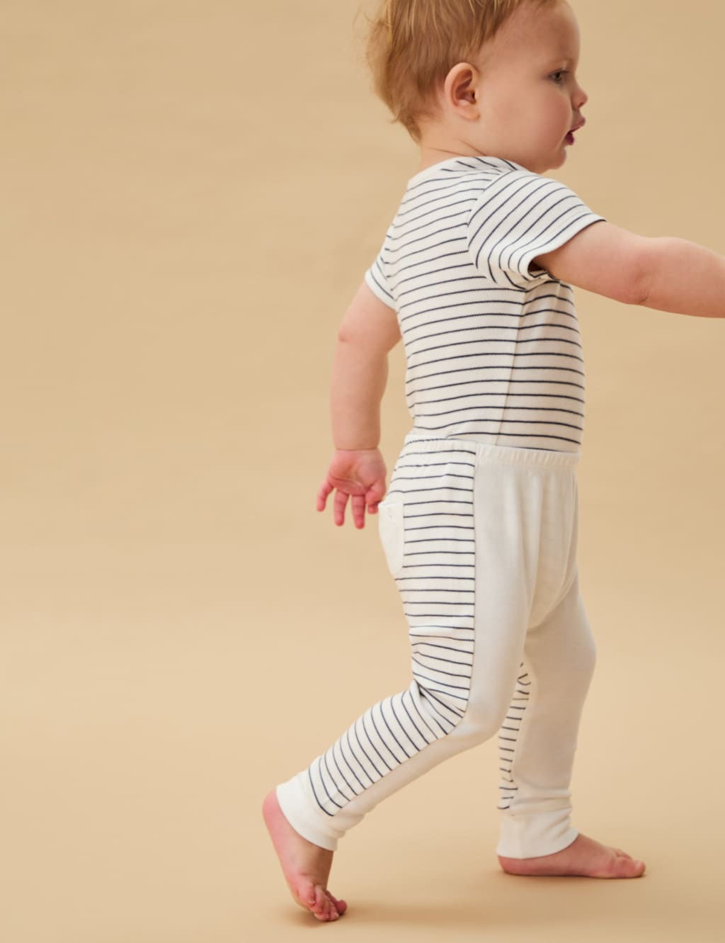 Cotton Blend Striped Joggers (0-4 Yrs)