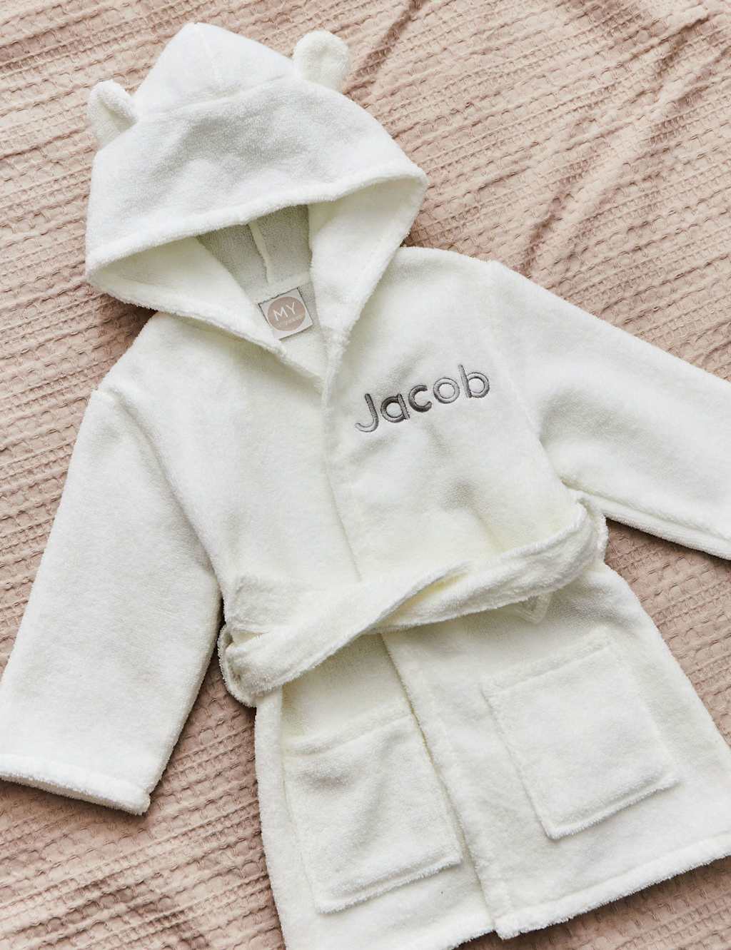 Personalised Ivory Towelling Robe