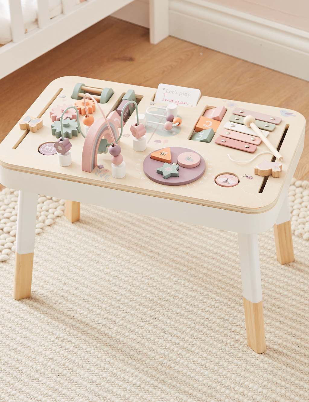 Personalised Pink Wooden Children's Activity Table