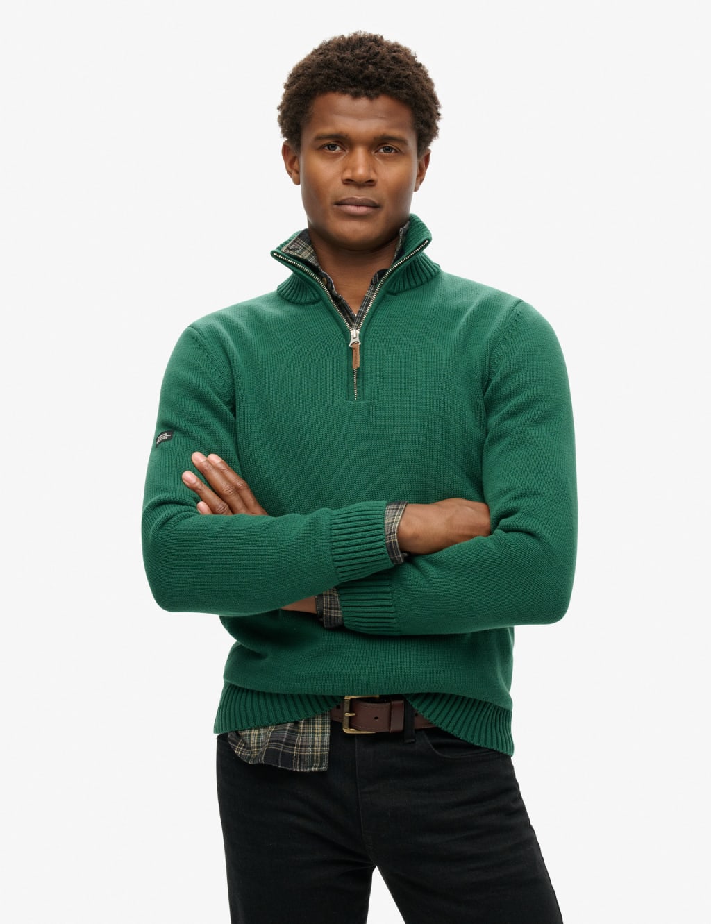 Pure Cotton Knitted Henley Jumper