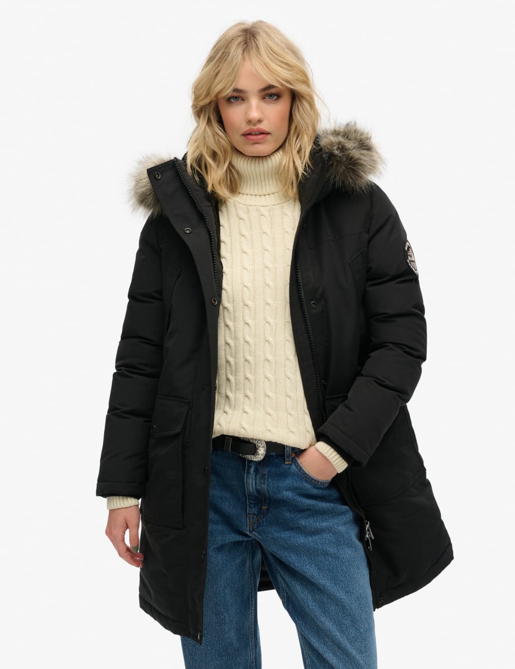 Hooded Relaxed Longline Parka Coat